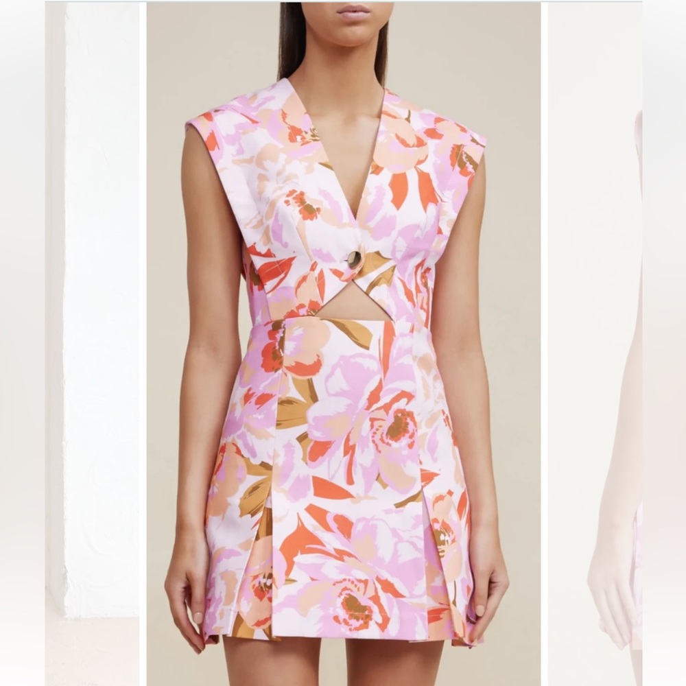 ACLER Quincy Peony Mini Dress Size 10 Floral Wedding Guest Bridal Spring Summer